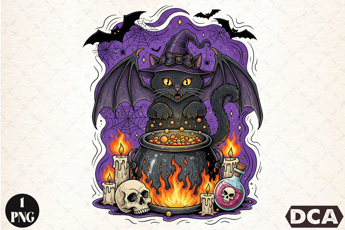 Black Cat Png,Halloween Png, Spooky, an Illustration by DreamCafeArt (Photo 1 of 7)