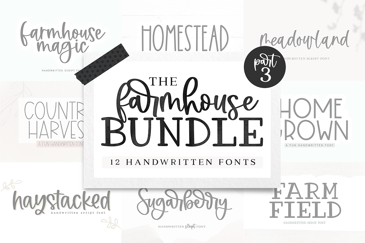 Farmhouse Font Bundle | Part Three, a Script Font by KA Designs (Photo 1 of 9)