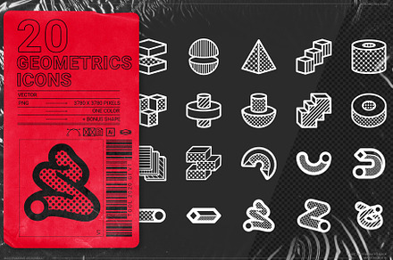 20 GEOMETRICS ICONS, an Icon by MAX TOOLBOX