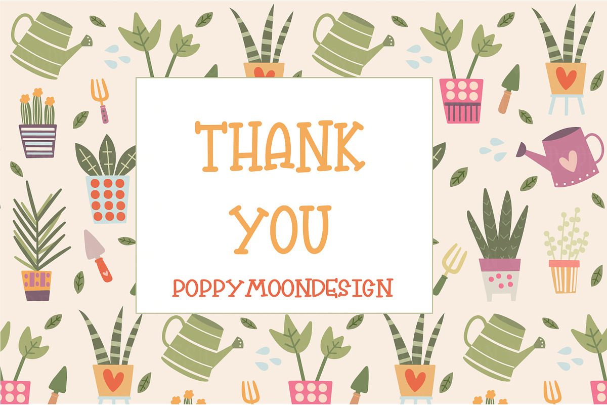 Potted plants clipart & paper set, an Illustration by Poppymoondesign (Photo 5 of 5)