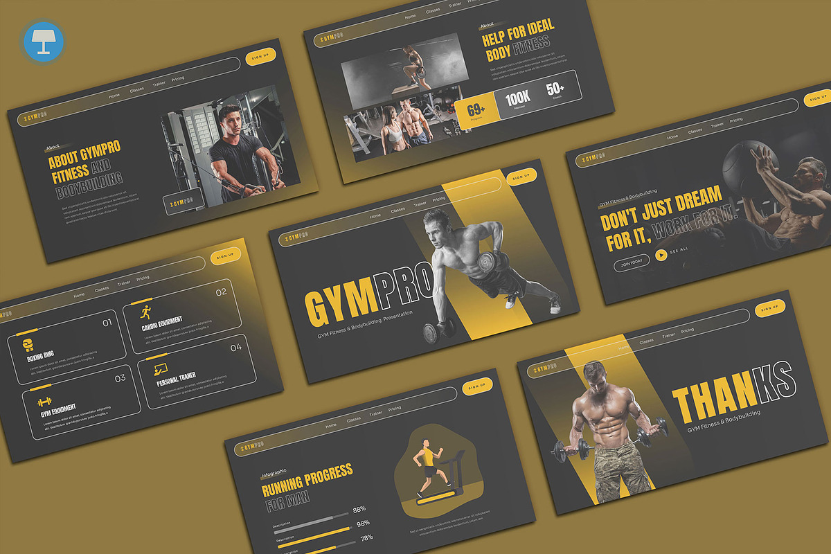 Gym Fitness Keynote, a Presentation Template by Pixslides (Photo 1 of 7)