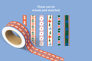 Folk Tape Washi Tape Vector Patterns