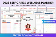2025 Self Care & Wellness Planner, a Stationery Template by Shumaya (Thumbnail 1 of 7)