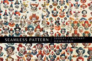 12 Olivia's Old-Timey Clown Patterns