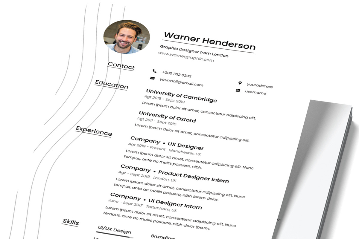 Minimaline Resume Template, a Resume Template by rivatxfz (Photo 2 of 2)