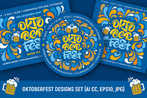 Oktoberfest Festival Designs Set, a Food Illustration by Vector beauty