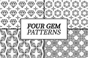 FOUR GEM PATTERN, a Pattern Graphic by arrolas vector