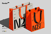 Paper Bag Mockup Set, a Packaging Mockup by Renderteam (Thumbnail 1 of 12)