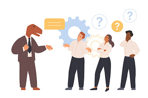 Corporate dinosaur outdated, a Person Illustration by Lemberg Vector