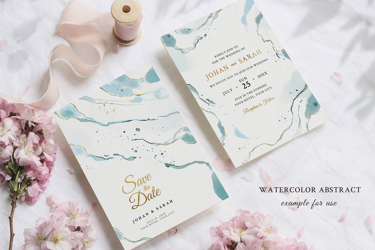 Watercolor Blue Abstract Background, a Background Graphic by Yorda Studio (Photo 5 of 10)