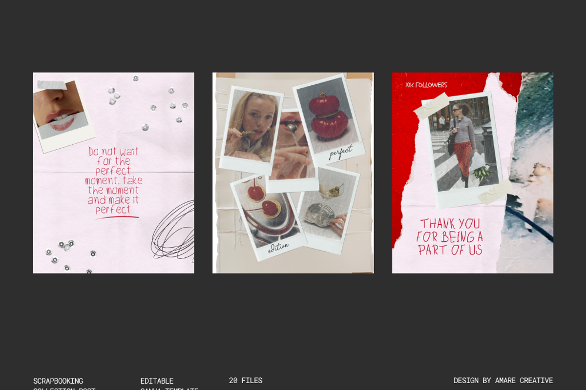 20 Scrapbooking Instagram Post Canva, a Social Media Template by Amaré Creative (Photo 6 of 8)