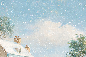 Christmas market in a charming snowy village street with festive, a Decorative Illustration by Studio ANNA