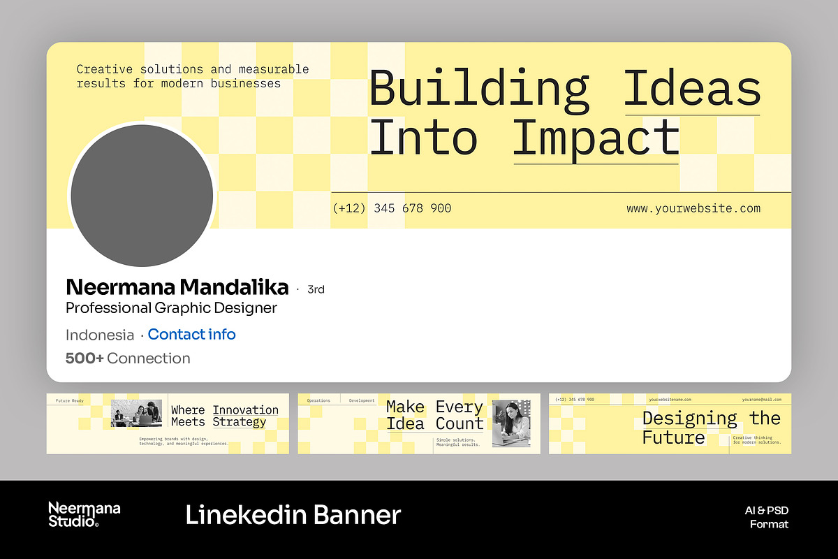 Yellow Minimal Linkedin Banner, a Social Media Template by Neermana (Photo 1 of 4)