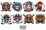 100 Retro Vintage Hockey Skull PNG, an Illustration by Sofia's Fashion (Thumbnail 7 of 11)