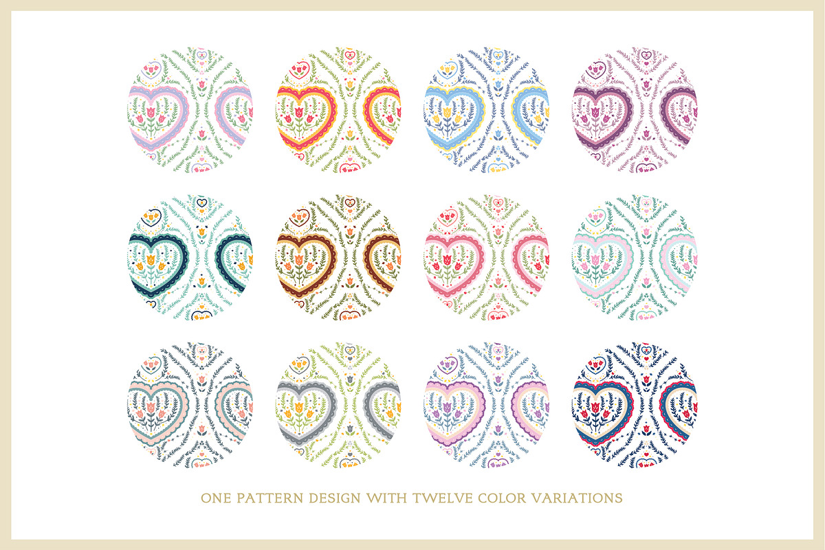 Cottagecore Pattern 8 Romantic Heart, a Pattern Graphic by Euonia Meraki (Photo 3 of 13)