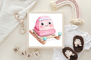 Kawaii Pink Mint Christmas Clipart, an Illustration by CraftArtStudio (Thumbnail 6 of 6)