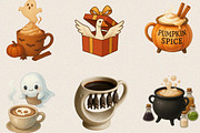 Watercolor Halloween Coffee Clipart, an Illustration by SVGArt (Thumbnail 7 of 8)