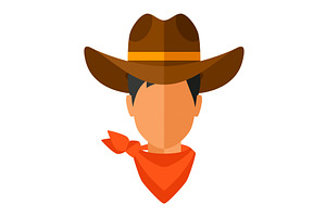 Illustration Of Cowboy Avatar. Wild