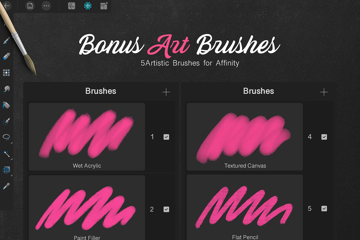Pencils and Paint for Affinity, a Brush Add-On by iPad Calligraphy (Photo 2 of 8)