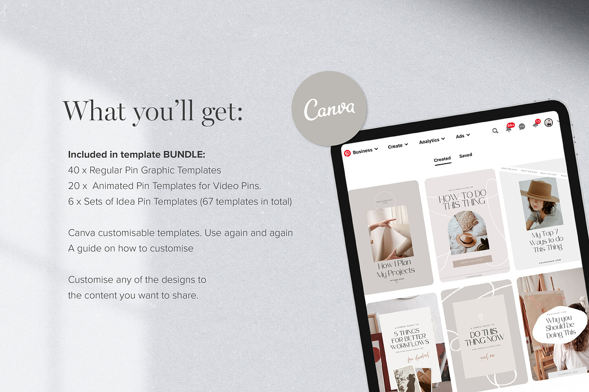 Pinterest Template BUNDLE Canva, a Social Media Template by Tabitha Emma (Photo 7 of 10)