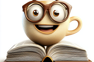 Happy coffee cup character wearing g, an Animal Photo by Pixeness Studio