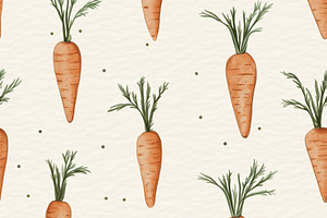 Seamless pattern carrots with green tops arranged in a repeating, a Pattern Graphic by Studio ANNA