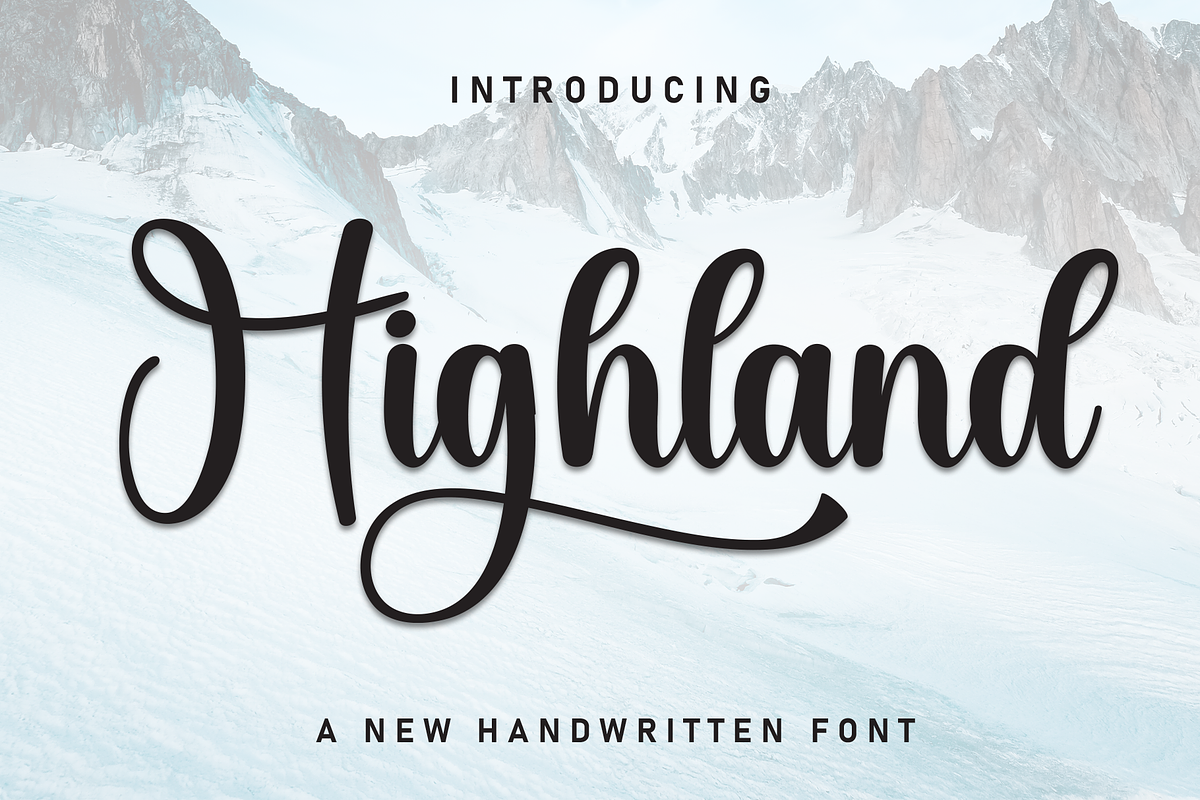 Highland | Script Font, a Handwritten Font by Scratchones (Photo 1 of 9)