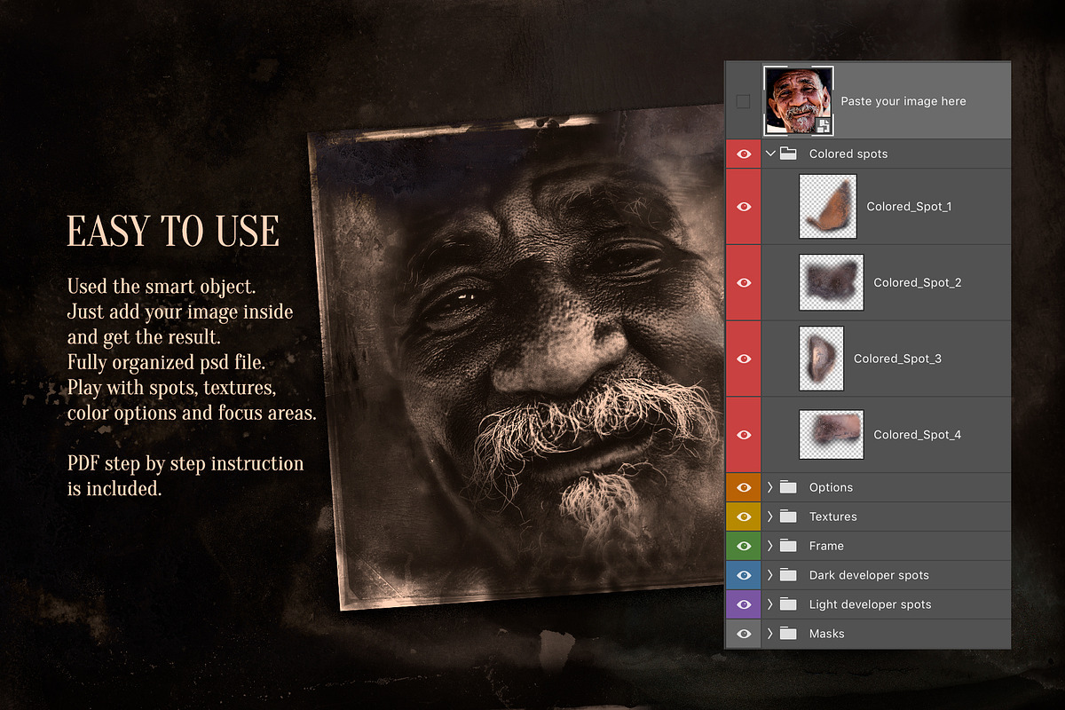 VVDS Collodion Photo Creator, an Action Add-On by Vintage Voyage Supply (Photo 7 of 9)