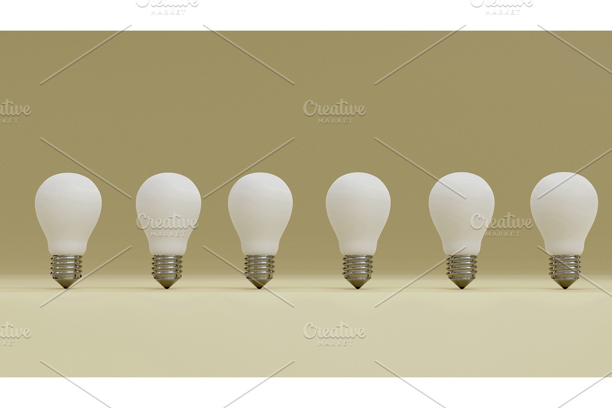 3d render of light bulbs over yellow, an Object Illustration by 2Design