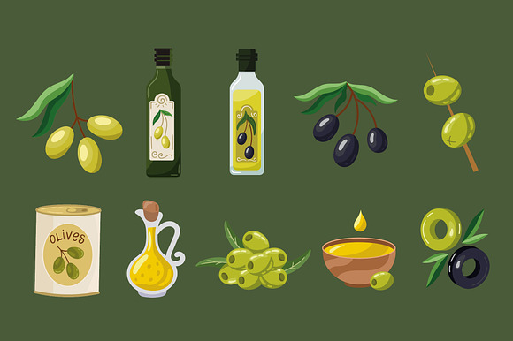 Olive Oil Illustration Set preview 2