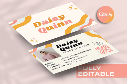 Business Card - Pastel Retro, a Business Card Template by Freedom Business Shop