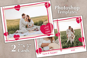 Hearts Love Photo Cards PSD Template, a Card Template by PSD templates and Photos