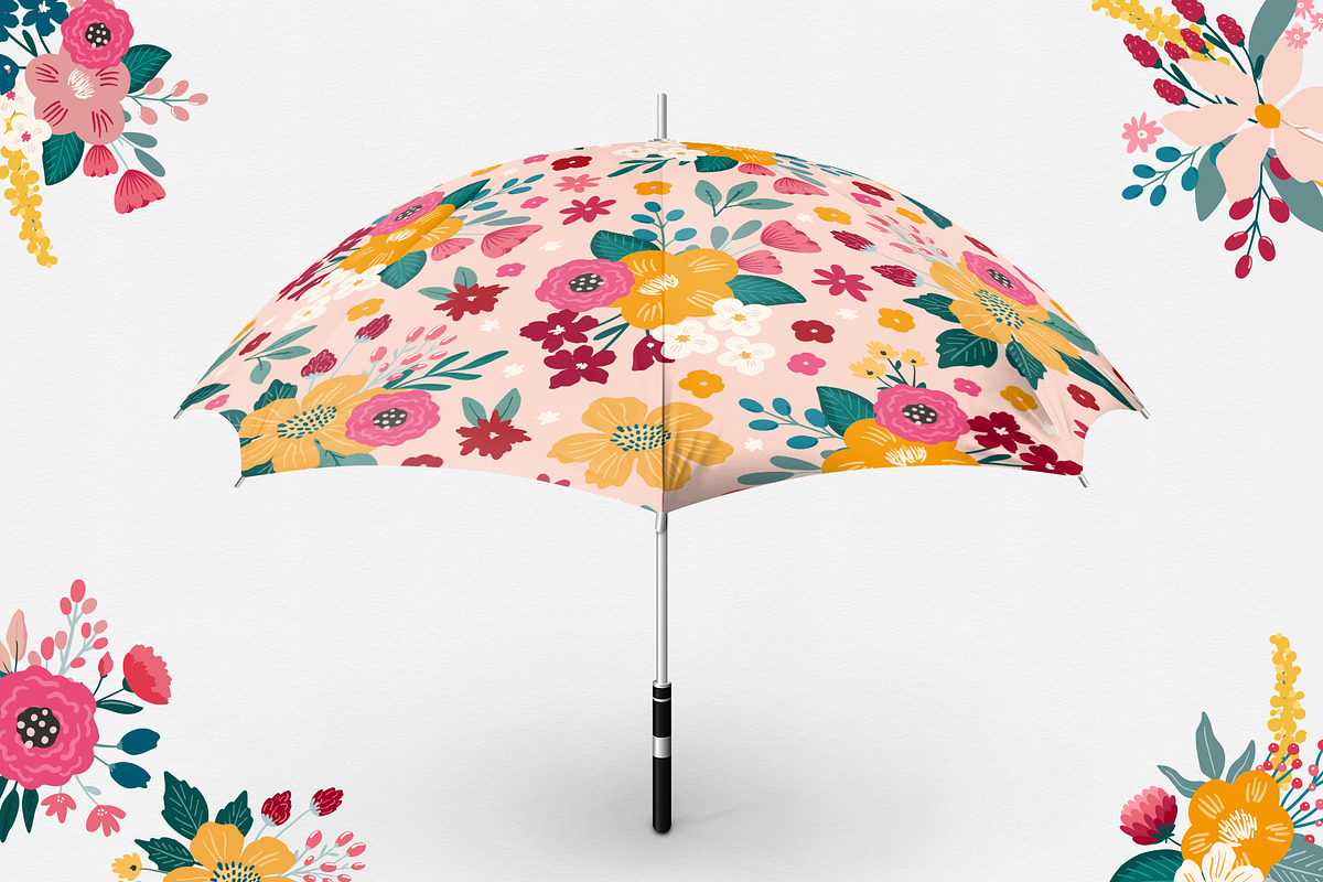 Bright Florals, Flowers & patterns, a Background Graphic by Cozy pattern shop (Photo 9 of 11)