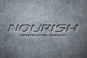 Engraved Concrete Wall Logo Mockup