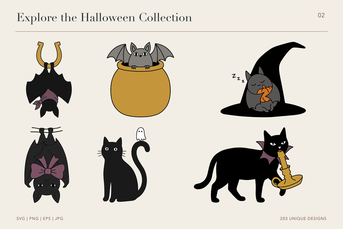 203 Cute Halloween Illustrations, a Seasonal Illustration by designvectx (Photo 3 of 11)