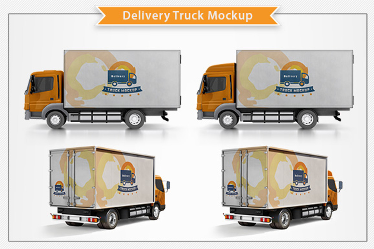 Delivery Truck Mockup PSD Pack, an Advertising Mockup by Plus Media (Photo 5 of 5)