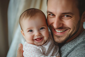Father and daughter bonding at home, a Photo by Pavel_design