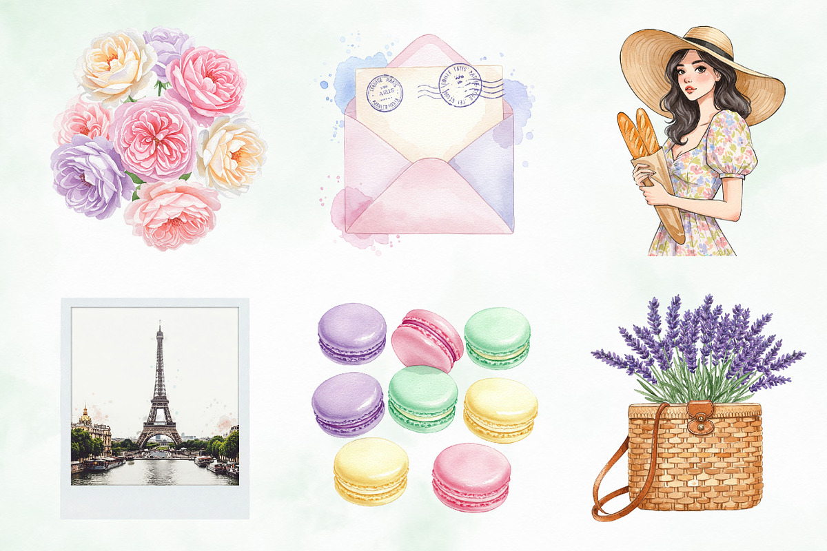 Parisian Summer PNG Clipart, an Illustration by Creative Art (Photo 2 of 9)