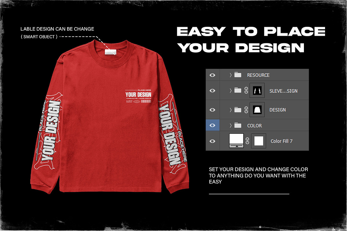 LONG SLEVE TEE - MOCKUP BUNDLE, a Shirt Mockup by arseavin project (Photo 5 of 6)