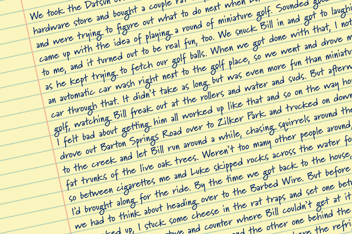 Marydale Bold, a sticky-note font preview 3