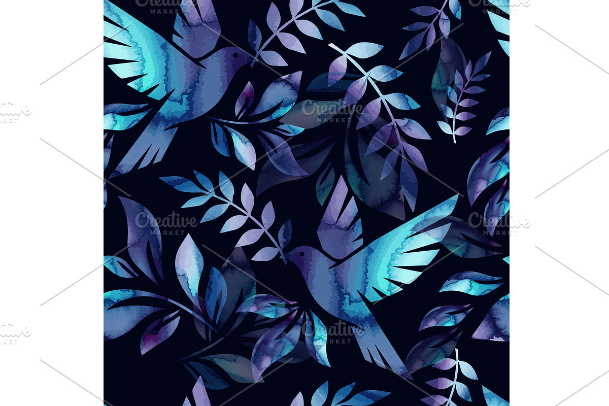 Seamless background with watercolor, an Animal Illustration by Nenahliadava Design