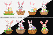Easter Bunny Clipart, a Graphic by Artnoy (Thumbnail 2 of 5)