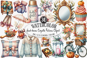 Hand-drawn Coquette Autumn Clipart, an Illustration by Designking