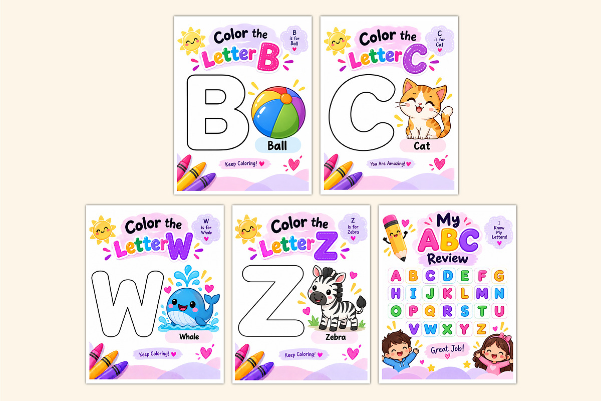 ABC Coloring & Learning Book, a Stationery Template by Shumaya (Photo 4 of 4)