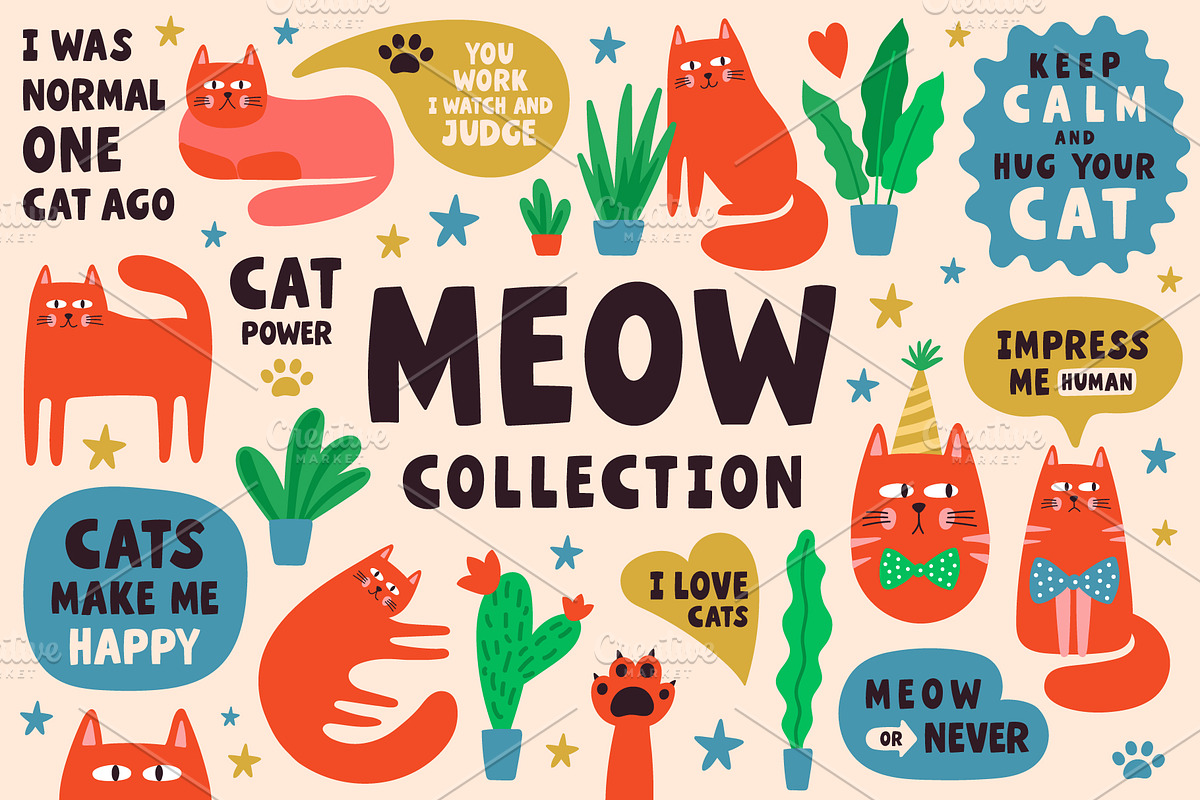 Meow Collection, an Animal Illustration by piyacler (Photo 1 of 4)