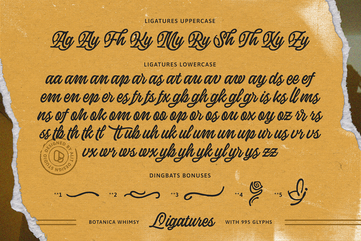 Botanica Whimsy Typeface, a Script Font by alit design (Photo 19 of 20)