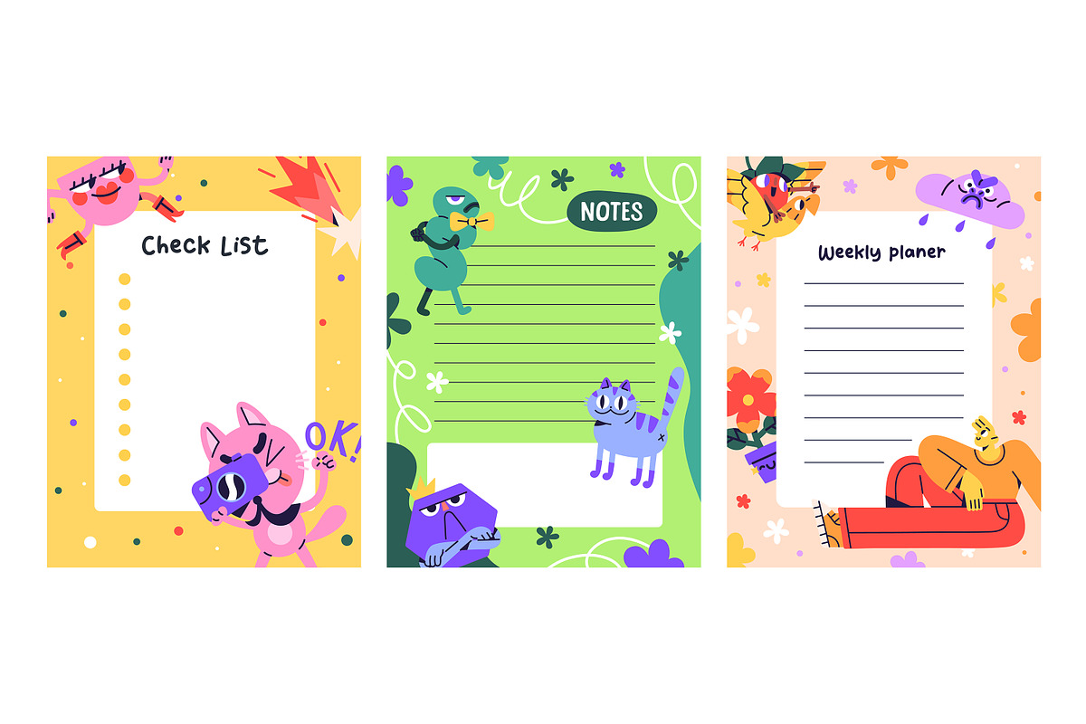 Funny doodle icons set, backgrounds, an Object Illustration by PaperTrident (Photo 5 of 10)