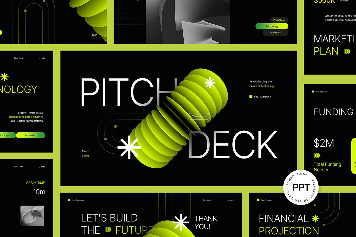 Futuristic Pitch Deck Powerpoint