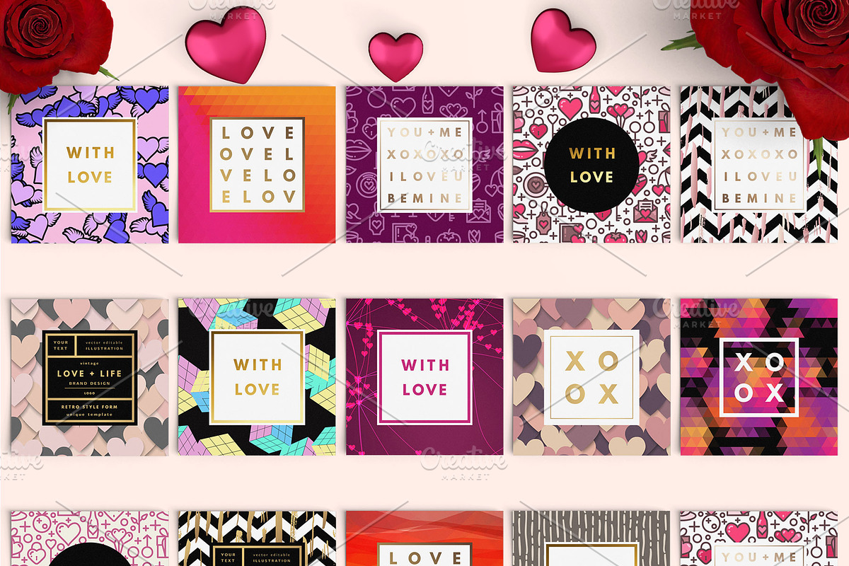 400+ Valentine's Day Cards Pack, a Decorative Illustration by Olha Kostiuk (Photo 8 of 9)