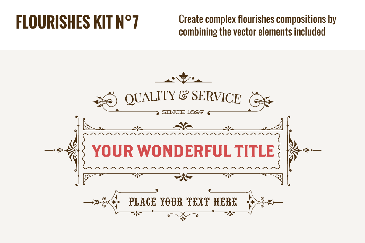 Flourishes Vector Kit N°7, an Illustration by Webalys (Photo 1 of 5)